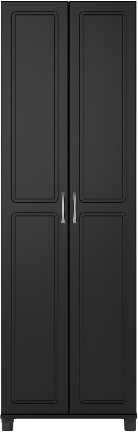 SystemBuild Evolution Kendall 24" Engineered Wood Utility Storage Cabinet Black