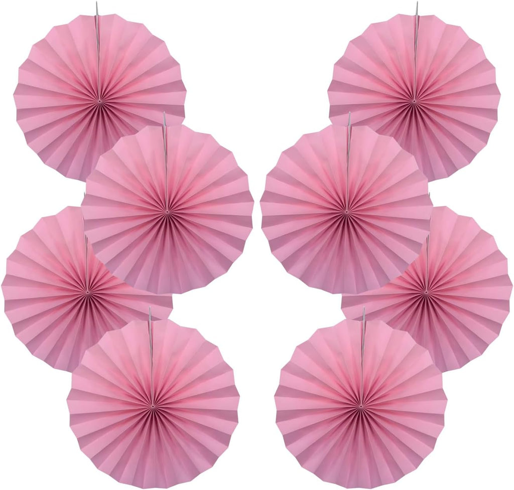 Pink Party Decorations,Pink Paper Decorations for Party,Baby Shower Decorations Party Paper Fans Bulk 12in,Schoolgirl Style Classroom Decor for Party 30 Color DIY Set （Pink）
