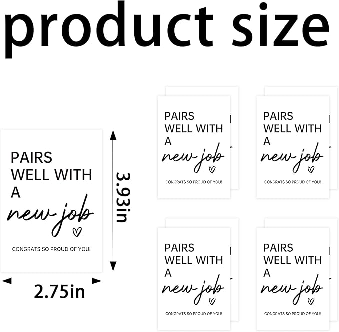 24Pcs New Job Mini Wine Labels, New Job Gifts for Women Men, Promotion Goodbye Farewell Leaving Job Gifts for Coworkers Women, Pairs Well with A New Job Mini Wine Bottle Stickers Labels.