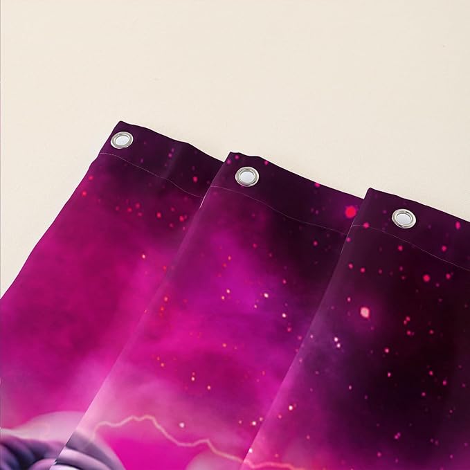 AILONEN 3D Black Panther Shower Curtain for Bathroom,Romantic Rose Smoky Leopard Printed Bath Curtain,Wildlife Cheetah Decoration Shower Curtain Waterproof 48" W*72" H