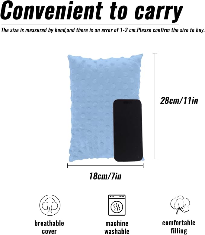 Small Pillow for Travel-Mini Travel Neck Pillows 11''*7''-Small Decorative Pillow-Tiny Pillows for Neck, Travel, Dogs, Cats