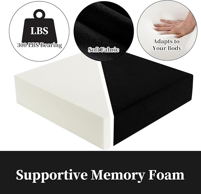 HOMBYS Memory Foam Lumbar Support Pillow for Recliner with Recliner Chair Seat Cushion-Thick Seat Cushion for Elderly with Long Back Support, Extra Large & Non-Slip