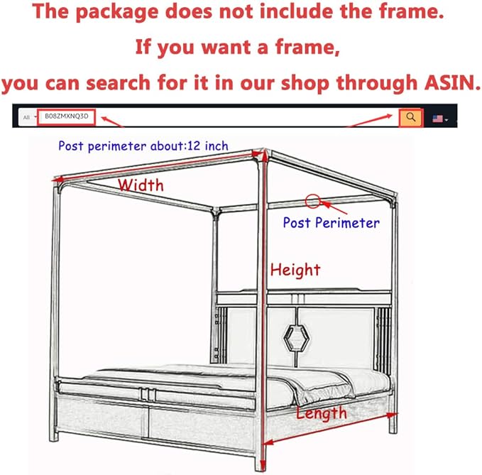 Elegant Princess 4 Corner Post Mosquito Net Romantic for Girls Women Bed Curtain Canopy for Adult Wedding Bedroom Kids Rooms Decoration (Type4-Grey, Full)