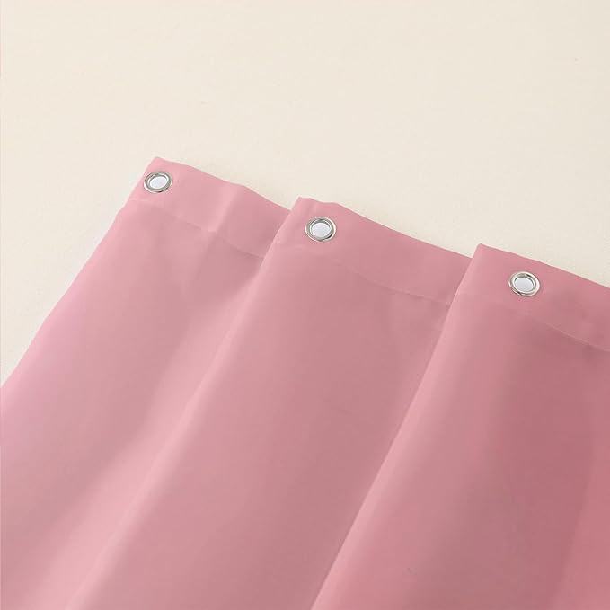 AILONEN Girls Pink Shower Curtain for Bathroom, Rose Flower and Cute Kawaii Dog Cat Pattern Bathroom Decor 72" W*72" H Bath Curtain Polyester Waterproof Shower Curtain with 12 Hooks