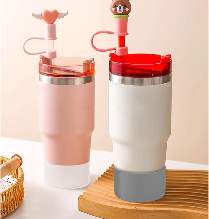 2 Pcs 3 Inch / 75mm Grey Water Bottle Boot, Silicone Tumbler Sleeve Water Bottle Bumper, Tumbler Accessories Water Bottle Bottom Protector for 20oz 30oz 40oz Tumbler Water Bottle