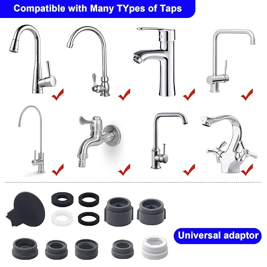 1 Set Bathroom Faucet Filter, Sink Filter Water Faucet, Kitchen Tap Filtration Removes Chlorine Fluoride Heavy Metals Hard Water for Home Bathroom & Kitchen
