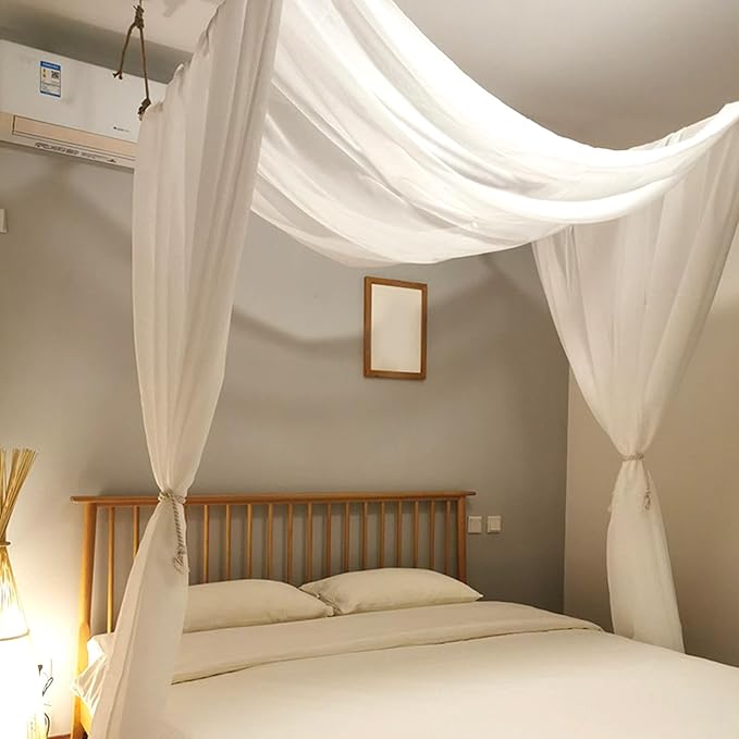 Bed Canopy for Girls,King Canopy Bed Curtains with Bed Frame Queen & Full Bed 59 * 225in White Tulle Canopy Bed Scarf,Sheer Bed Drapes,Twin Girls Canopy Bed Decor for Baby Crib,Kid Bed and Adult Beds