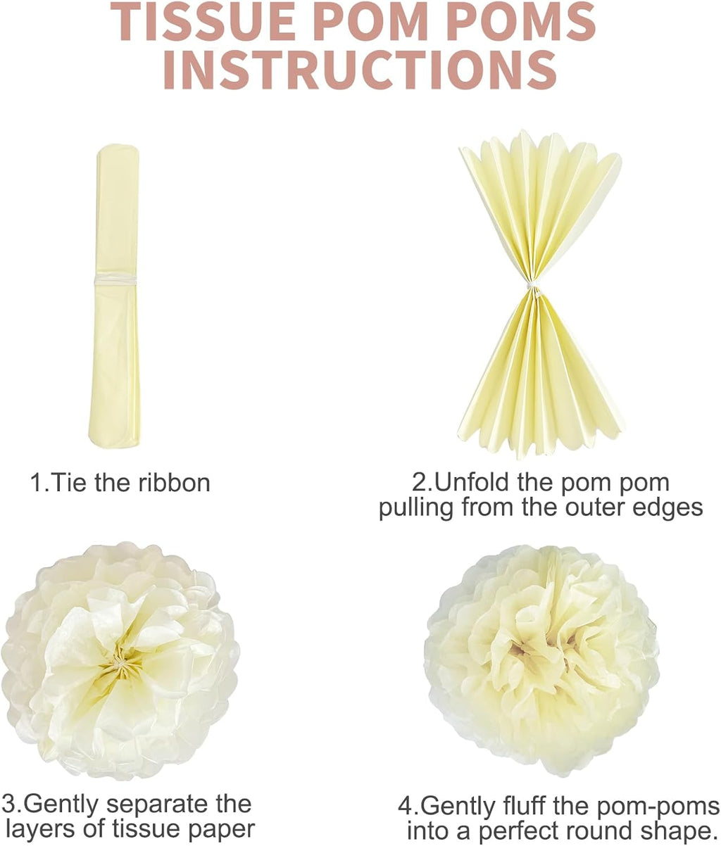 Black Pink Party Streamers Decorative Paper Pompoms for Sweet Cool Party Background, Birthday, Bachelor Party, Baby Shower, Ceiling Wall Hanging