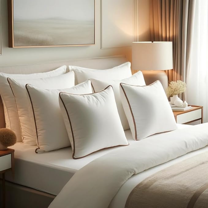 Luxury Hypoallergenic Sleeping Bed Pillows - Soft and Supportive - Premium Down Alternative Fill - Ideal for Side, Back, and Stomach Sleepers Queen Size Set of 2