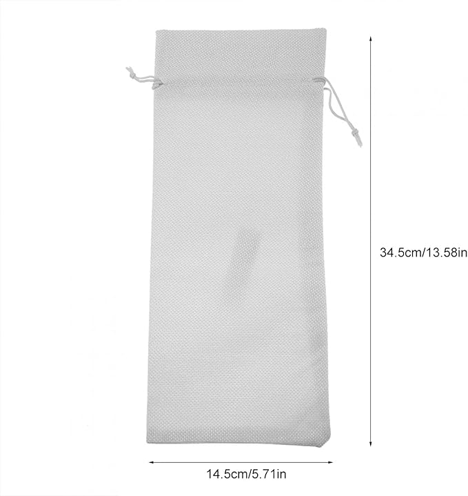 12pcs Wine Bags for Wine Bottles Gifts, Wine Gift Bag Wine Bottle Gift Bags Simple Linen Fabric Wine Bag with Drawstring Champagne Decorative Cover(White)