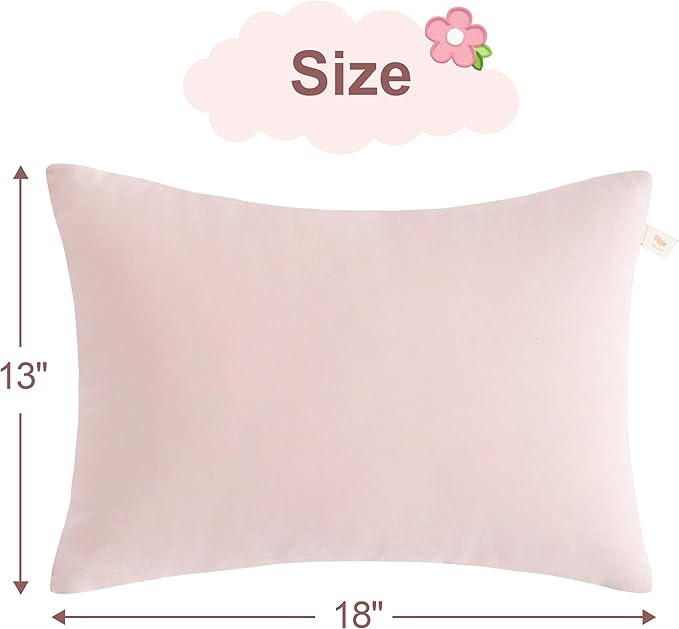 BEDSUM 2 Pack Pillows, 13"x18" Microfiber Pillows for Travel, Pets, Soft and Machine Washable Small Pillows for Neck, Wrist, and Knee Comfort, Pink