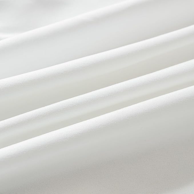 Bed Skirt Queen Size Ruffled Bed Skirt with Split Corners, 18 Inch Drop Dust Ruffle Bed Skirt with Platform, Ivory,Queen Size