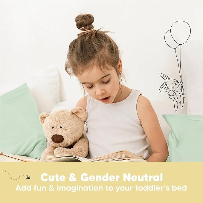 2-Pack Toddler Pillow - Soft Organic Cotton Toddler Pillows for Sleeping - 13X18 Small Pillow for Kids - Kids Pillows for Sleeping - Kids Pillow for Travel, School, Nap, Age 2 to 5 (Sage)