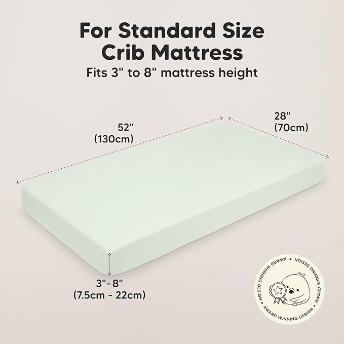 2-Pack Crib Sheets for Boys,Girls - Viscose Derived from Bamboo Fitted Crib Sheet, Organic Baby Crib Sheets, Crib Mattress Sheet,Toddler Bed Sheets,Baby Sheets for Crib Fitted Sheets(Aloe)