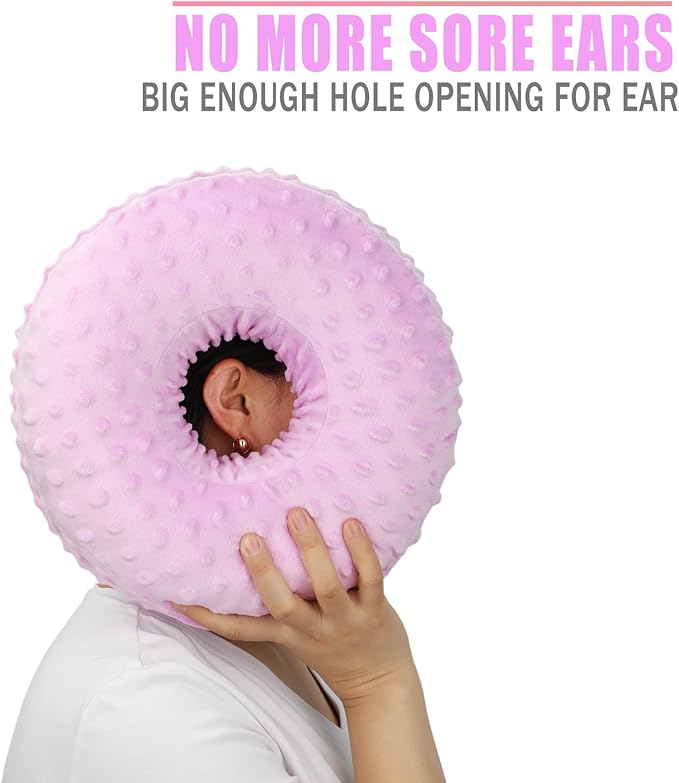 Easy to Clean Ear Hole Piercing Pillows for Ear Pain with Removable Pillowcase Cushion Head Neck Support Sleeping with Fresh Pierced Ear Earings