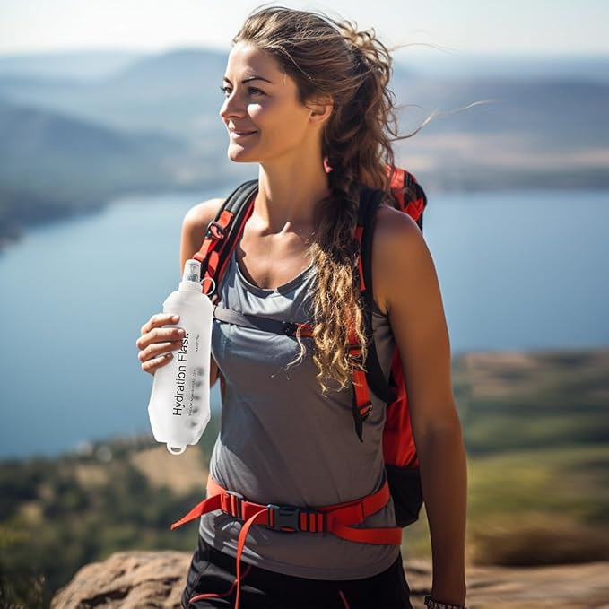 250 ml Transparent Frosted Texture Soft Flask, BPA Free, for Running, Hiking, Cycling, Folding Bottle