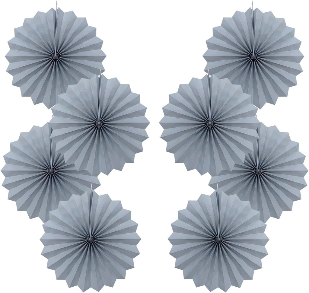 Gray Party Decorations,Wedding Decorations for Party Events Accessories,Anniversary Decorations,Birthday Decorations for Men,12in Hanging Paper Fans 30 Color DIY Set(Gray)