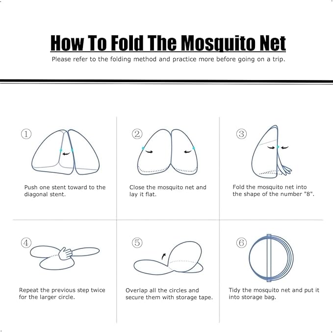 Mosquito Net for Bed, Pop Up Camping Mosquito Net Portable Travel Mosquito Net Tent, Folded Size 17 inch Double Entry Bed Canopy for King Queen Size Bed (Folded 17 Inch, 47"x75"x57")