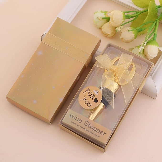 24-Pack 60 Wine Bottle Stopper to Keep for 60th Birthday Party Decoration 60 Years Old Wine Stopper Fun Gift for Wine Lovers (Gold 60th)