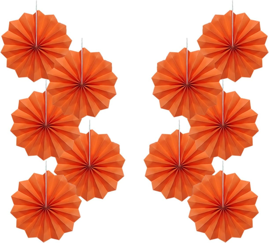 Orange Birthday Party Decorations,DIY Orange Paper Fans Hanging Decoration,8in Halloween Paper Fans,Halloween Decor,Fox Birthday Decorations Events Accessories 30 Color DIY Set (Orange)
