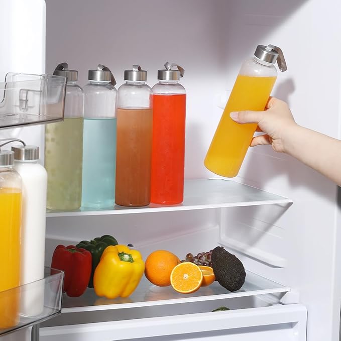 27 Oz Water Bottle Clear Plastic bottles Reusable Leak-Proof Seal Bottle with Stainless Steel Lids and Cleaning Brush for Fitness,Sports,Travel (6)