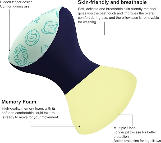 Knee Pillow for Side Sleepers, Memory Foam Pillows, Soft and Comfortable Leg Pillow for Side Sleeping, Cushion for Neck and Back, Knee Pillow for Sciatica Pain Relief, Side Sleeper Pillows for Adults