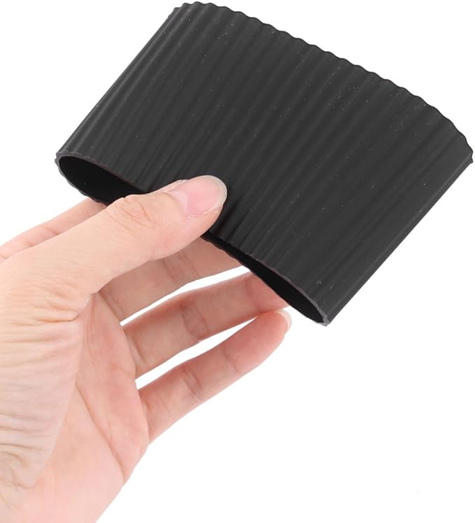 uxcell Silicone Nonslip Glass Bottle Mug Cup Sleeve Protector Cover Black