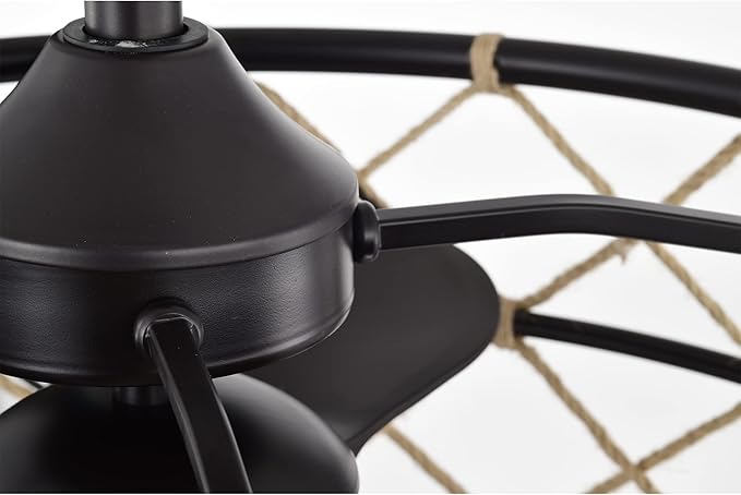 Sylvette 25-inch Brown 6 Lights 3 Blades Lighted Ceiling Fan with Remote