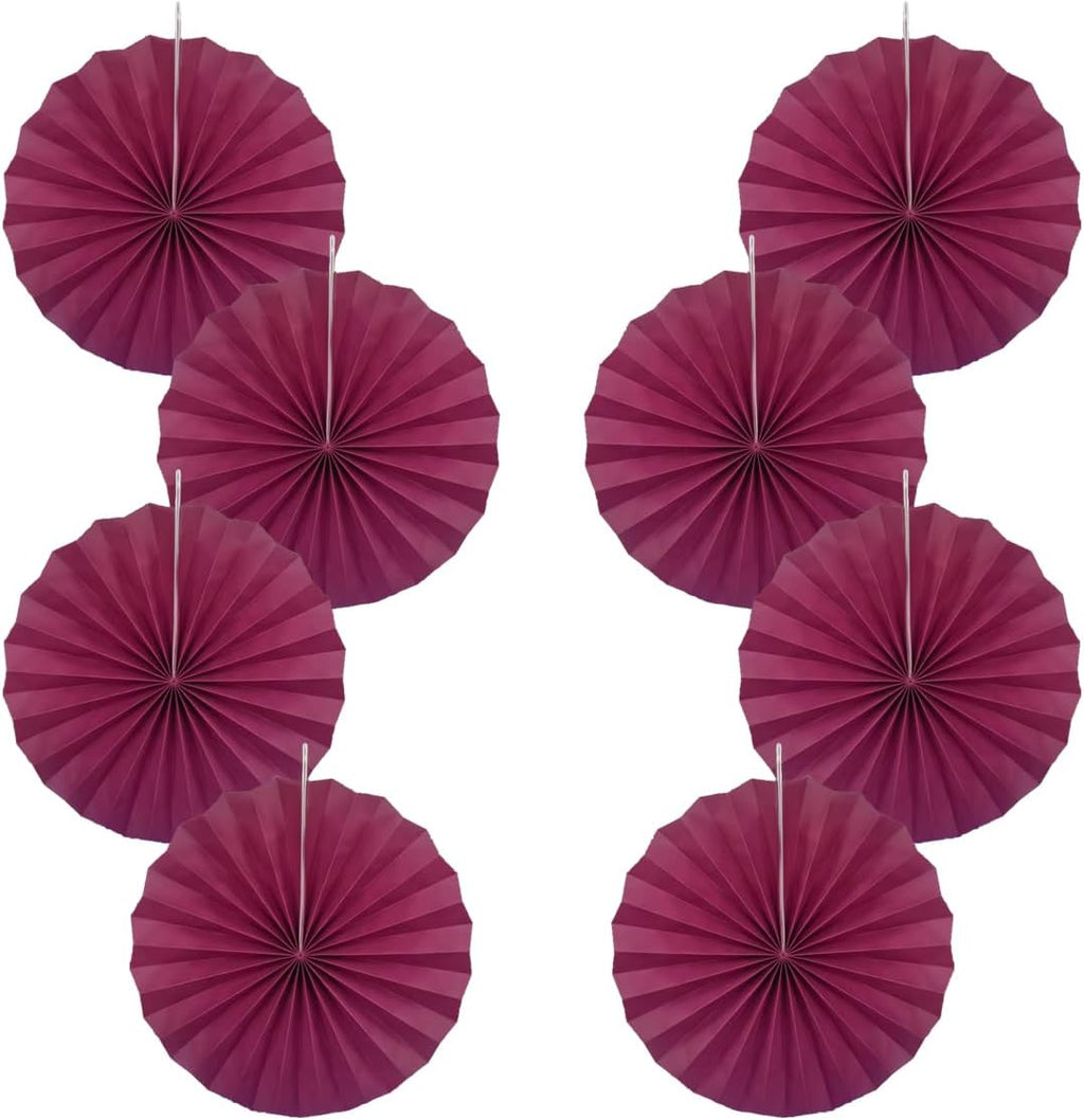 Red Party Decorations,Paper Decorations for Party,Girls Party Decorations Party Paper Fans Bulk 12in,Anniversary Decorations for Party 30 Color DIY Set （Wine Red）