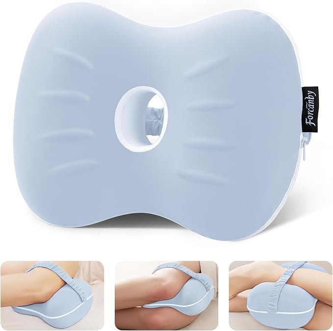 Leg & Knee Pillow for Side Sleepers - Smooth Spine Alignment Pillow - Memory Foam Knee Pillows for Back Hip Pain, Spine Aligning, Sciatica, Surgery Recovery, Pregnancy