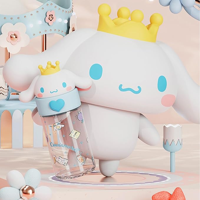 360ML/12.2OZ Cute Glass Water Bottle, Cute Portable Sports Leakproof Water Cup, Cute Glass Water Bottle for School, Camping,Traveling,Office,Car,Girls(White)