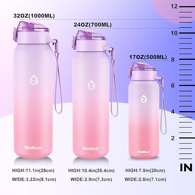32oz Water Bottle with Removable Straw and Spout Lid Two Ways to Drink, 18/10 Stainless Steel Insulated Water Bottle, BPA-Free, Leak Proof, Double wall, for Sports, Gym
