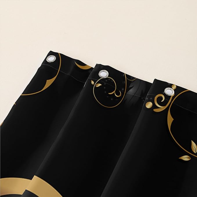 AILONEN Girls Rose Floral Shower Curtain 48" W*72" H for Bathroom, Gold Yellow Flower Butterfly Bathroom Curtain,Women Teen Girls Flower Bath Curtain Polyester Waterproof Bath Curtain with 12 Hooks