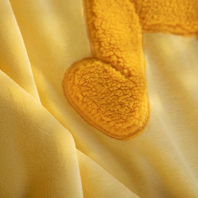 COSUSKET Kids Bear Throw Blanket, 3D Animal Embroidery Sherpa Blanket Girls Boys Gifts