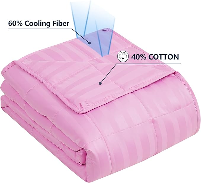 Weighted Blanket(36"x48" 3lbs) Weighted Blanket Cooling Blanket for Sleeping,Throw Size Breathable Blanket with Premium Glass Bead(Rose Pink)