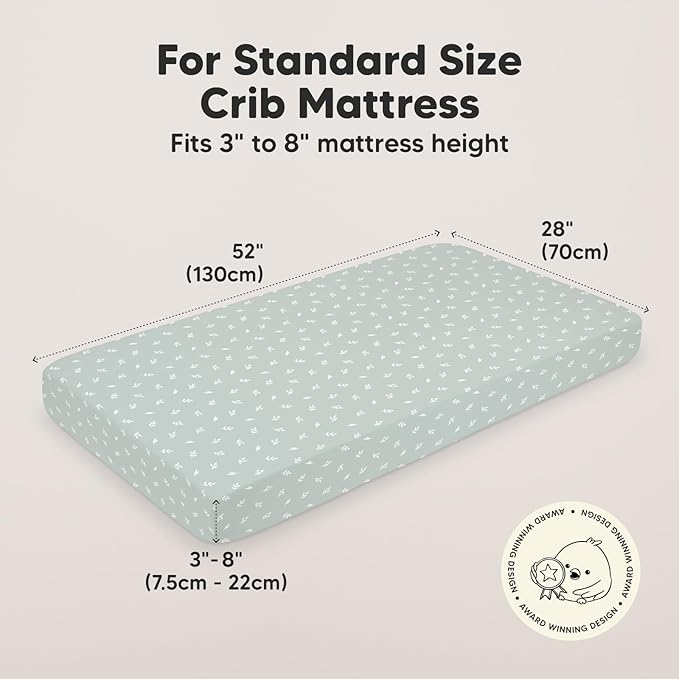 2-Pack Organic Crib Sheets for Boys, Girls - Jersey Fitted Crib Sheet, Baby Crib Sheets Neutral, Crib Mattress Sheet, Cotton Crib Sheets, Breathable Crib Sheet, Baby Mattress Sheets (Prairie)