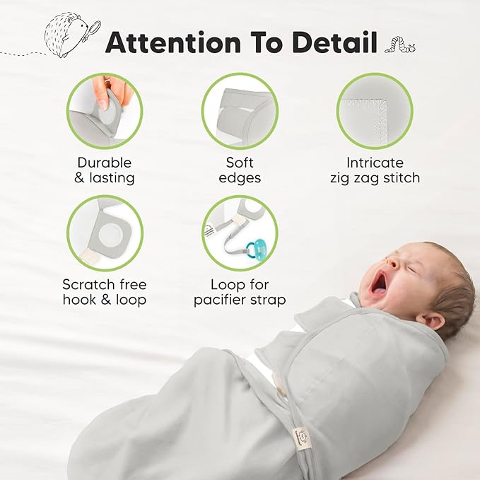 3-Pack Organic Baby Swaddle Sleep Sacks - Newborn Swaddle Sack, Ergonomic Baby Swaddles 0-6 Months, Swaddles for Newborns, Baby Sleep Sack, Baby Swaddle Blanket Wrap, Baby Essentials (Sage, L)