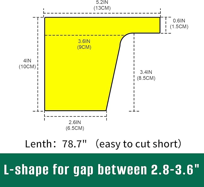 Bed Filler for Headboard, Suitable for Gap 2.8-3.6" of King Queen Twin Bed, 78.7'' Long Wedge Sleeping Pillow, Foam Bed Mattress Gap Filler