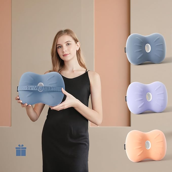 Knee Pillow for Side Sleepers - Memory Foam Pillow Leg Pillow for Side Sleeping - Cooling Knee Pillow for Side Sleepers Hip Pain - Travel Size Side Sleeper Leg Pillow for Relaxing (Blue)