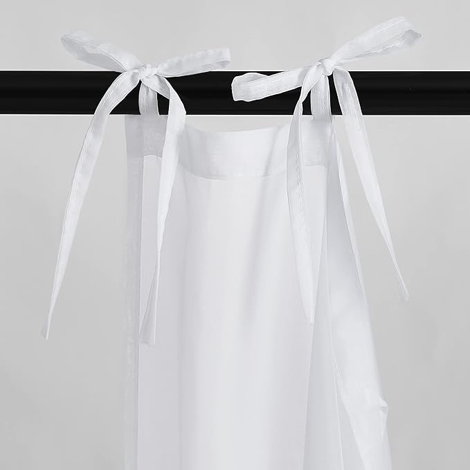 KGORGE Canopy Bed Sheer Curtains for Queen/King/Twin/Full Size, 8 Panels for Girls Boys Adults Bed, Home Bedroom Decor (White, 45 inch Width X 72 inch Length)