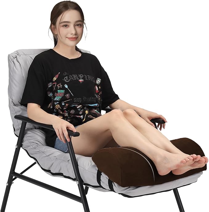 Recliner Foot Pillow High Resilience Foam - Leg Pillow for Sleeping Soft and Supportive Half Moon Bolster Pillow Recliner Pillows for Headrest Back Lumbar Support (Grey)