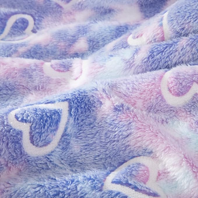 COSUSKET Glow in The Dark Blanket for Kids, Love Heart Luminous Birthday Super Soft Fuzzy Plush Sherpa Furry Fleece Multicolor Throw Blanket 50"x60" Boys Girls Gifts