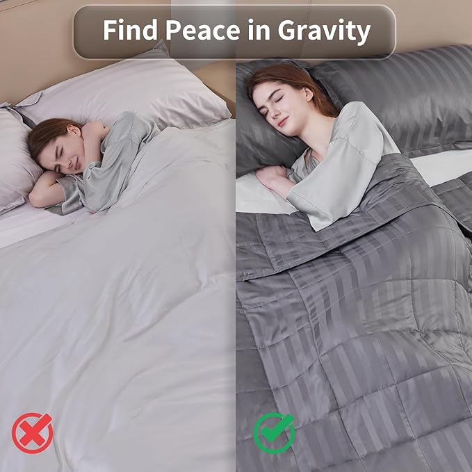 Weighted Blanket for Adult,15lbs Heavy Weighted Blanket 48"x72" Breathable Cooling Summer Blankets, Ultra Soft Cotton Comfort Throw Blanket with Glass Beads for All-Season (Dark Grey)