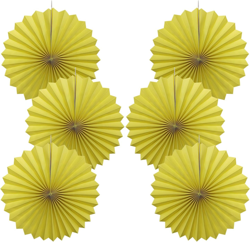 Yellow Party Decorations,Paper Decorations for Party,Lemon Decorations Party Paper Fans Bulk 16in,Anniversary Decorations for Party 30 Color DIY Set （Lemon Yellow）