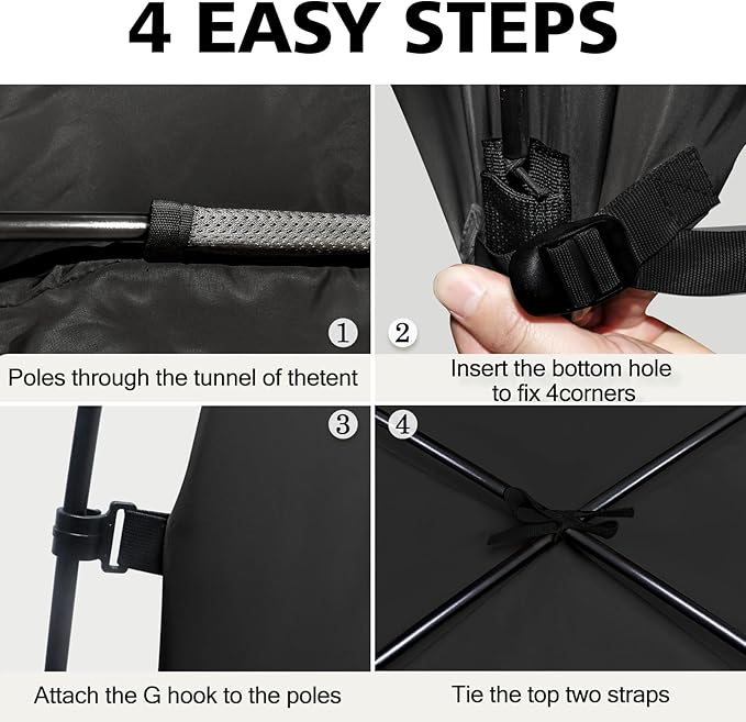 Bed Tent Bed Canopy Breathable 100% for Adult and Kids Light Reduction Sleeping Dream Tents Indoor Portable Big Space with String Light 3 Doors Twin Full Queen King Size