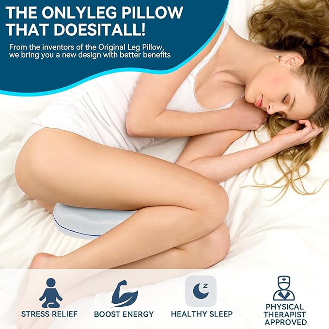 Knee & Leg Pillows Foam Support Pillow for Sleeping for Back Pain,Leg Pillow for Sleeping On Side, Memory Foam Cushion Knee Support Pillows,Pregnancy Pillow Removable and Washable Cover