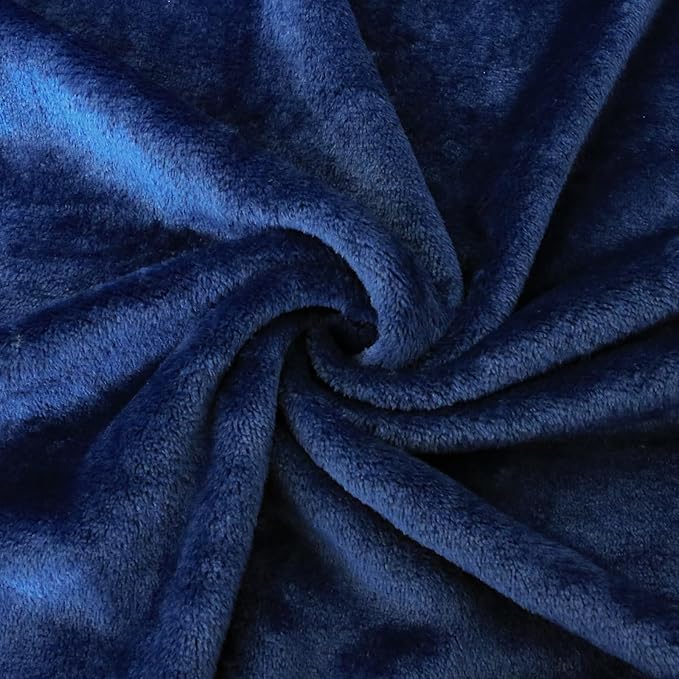 Bnuitland Travel Blanket and Pillow 2 in 1, Soft Flannel Airplane Blanket in Bag Compact-Long Flight Essential for Adults and Kids, Portable Luggage Sleeve and Backpack Clip, 65×40 inch Navy