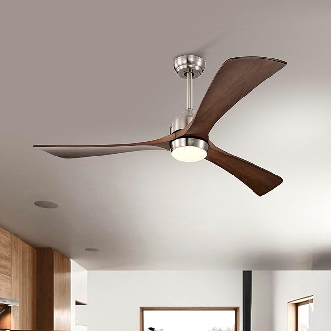 NicBex Ceiling Fan 52 Inch Ceiling Fan with Lights Ceiling Fans with 3 Blades and Remote Control Reversible Ceiling Fan with 6 Wind Speed Levels for Bedroom, Living Room, Brown