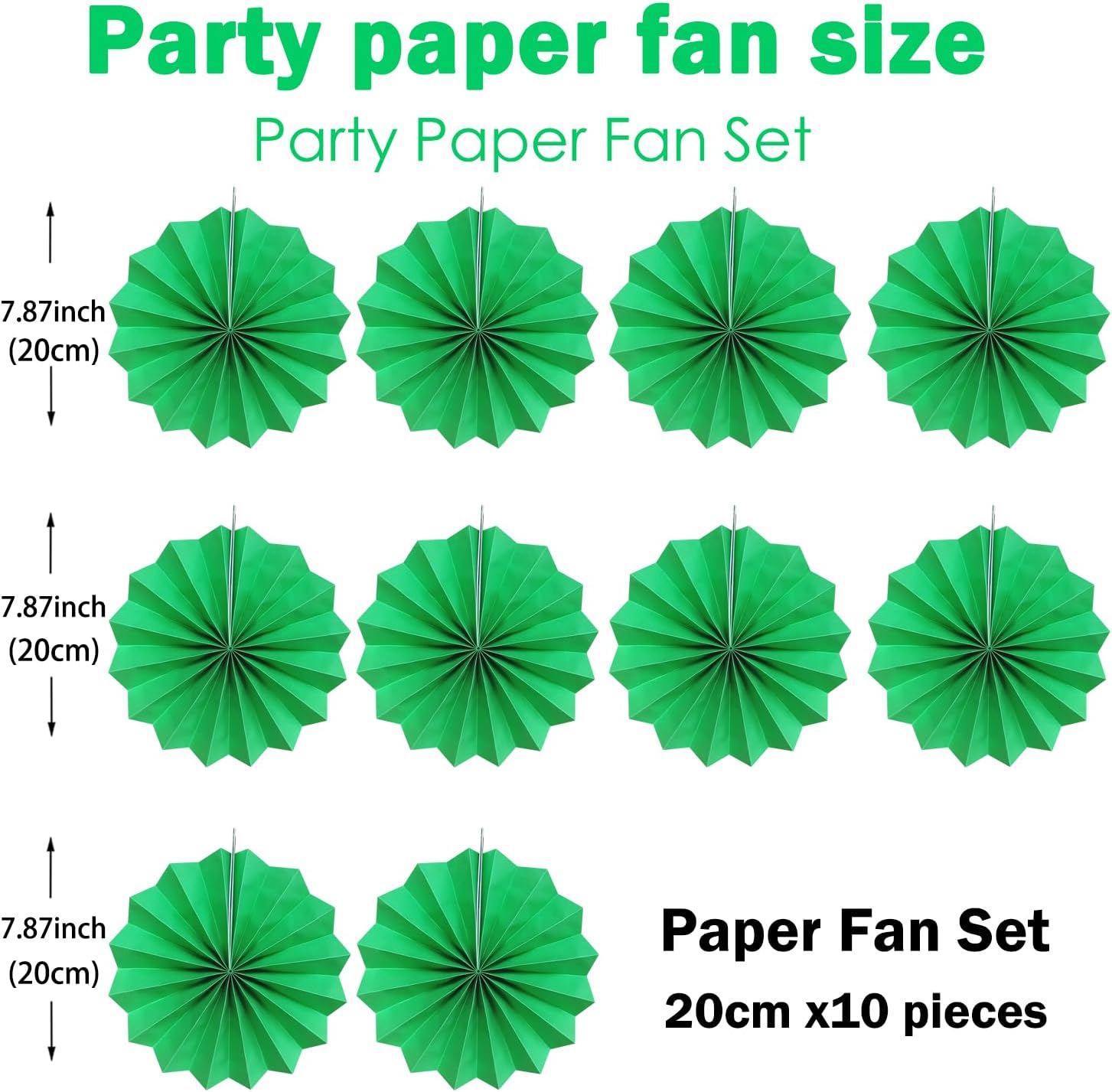 Green Party Decorations,Green Paper Decorations for Party,Tennis Party Decorations Party Paper Fans Bulk 8in,Graduation Decoration Classroom Decor,St Patrick's Day Decortions 30 Color DIY Set （Green）