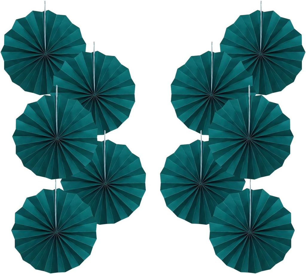 Green Birthday Decorations,DIY Green Paper Fans Hanging Decoration ,Party Supplies Party Fans 8in, Cactus Party Decorations,Wedding Graduation Events Accessories 30 Color DIY Set (Blackish Green)